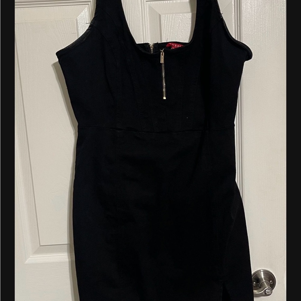 Black Guess dress with a slit in the thigh